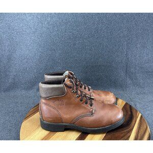 VTG Georgia Ankle Work Lace Up Boots Made In USA Slip Resistant Carbo Tec Sz 9